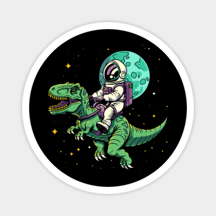 Astronauts riding T-Rex Magnet